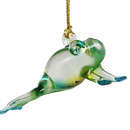 Playful Frog Glass Ornament