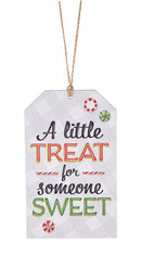 Wooden Plaid Gift Tag Ornament - A Little treat for Someone Sweet - Christmas >> Ornaments >> Novelty - by Ganz