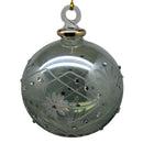 Sage Green Ball Ornament with Crystal Chatons and Gold Crown