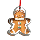 Gingerbread Cookie Cutter Ornament - Red, White and Green Buttons - Gingerbread - by Midwest