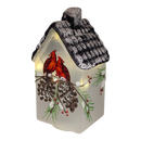 Lighted Frosted Glass Cardinal Design House Luminary