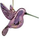 Gold Etched Glass Hummingbird Ornament - Purple with Green Beak - Egyptian Glass - by Egyptian Museum