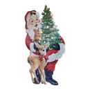 Lighted Metal Santa Porch Easel - 26 Inch