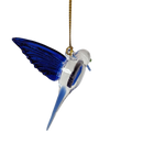 Feeding Hummingbird - Blue/Blue/Blue - Egyptian Glass Ornament