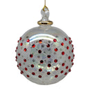Crystal Clear Ball Ornament with Ruby Red Chatons and Gold Crown - Egyptian Glass - by Egyptian Museum - view 2