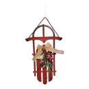 Wood Holiday Sleigh - 27 Inch - Red