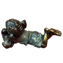 Girl and Pup Reading Figurine