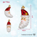 Santa Moon Face Glass Ornament - Christmas >> Ornaments >> Glass - by Old World Christmas - view 4