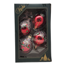 Krebs Value Glass Ornament 4 pack - Red Sequined Drops