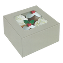 Bakery Box - 4 Cup Cakes or Cookies - Silver Foil