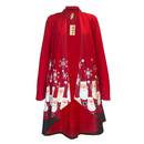 Santa Long Sleeve Open Front Draped Cardigan -