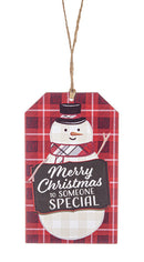 Wooden Plaid Gift Tag Ornament - Merry Christmas to Someone Special - Christmas >> Ornaments >> Novelty - by Ganz