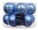 Glass 2.4" Ornaments - 10 piece Set - Sky Blue
