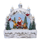 Battery Operated USB LED Candles Birch Tree With Santa & Tree Watern Lantern