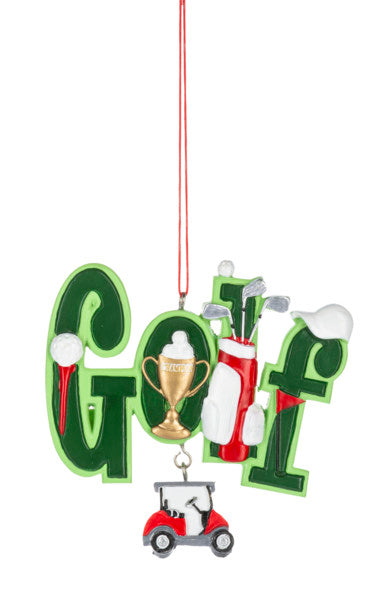 Golf Ornament with Dangle