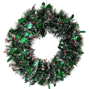 Frosted Holly Tinsel Wreath - 19"