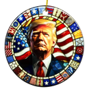 Donald Trump in Stained Glass Style Ornament