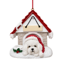 Ceramic Doghouse Ornament - Bichon - Animals - by E&S Pets