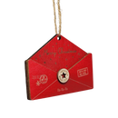 Wooden Letter to Santa Ornament -  Red