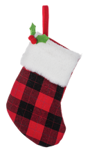 Mini Stocking Gift Card Holder - Red/Black Plaid