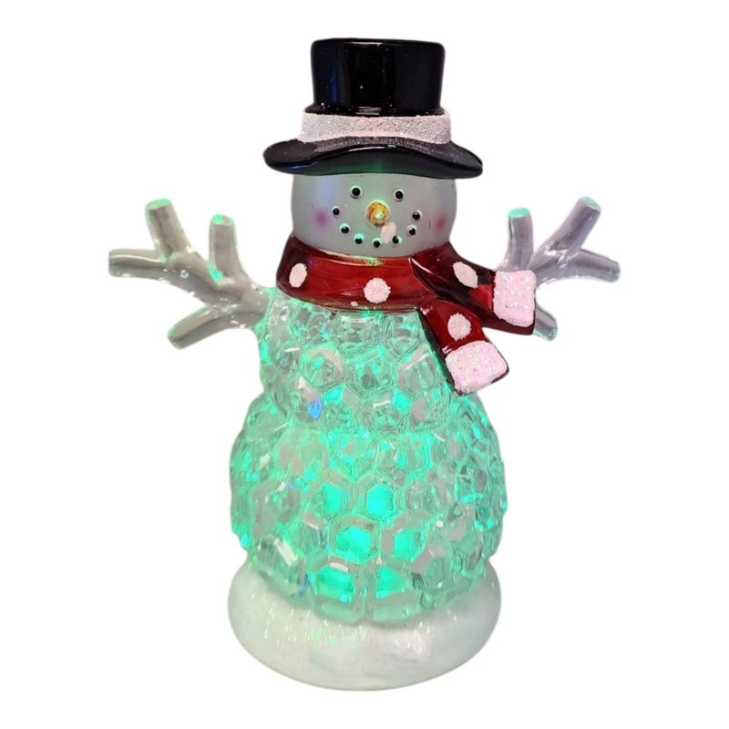 Lighted Shimmer Snowman - 4.5 inch