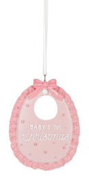 Baby Bib Ornaments - Baby's 1st Christmas -