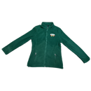 Women’s Full Zip Fleece Jacket – White Fall Leaves Oval Embroidery