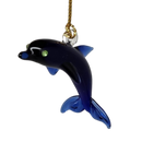 Solid Blown Glass Dolphin Ornament