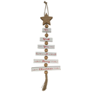 Wood Traditional Christmas Tree Shaped Wall Sign - White