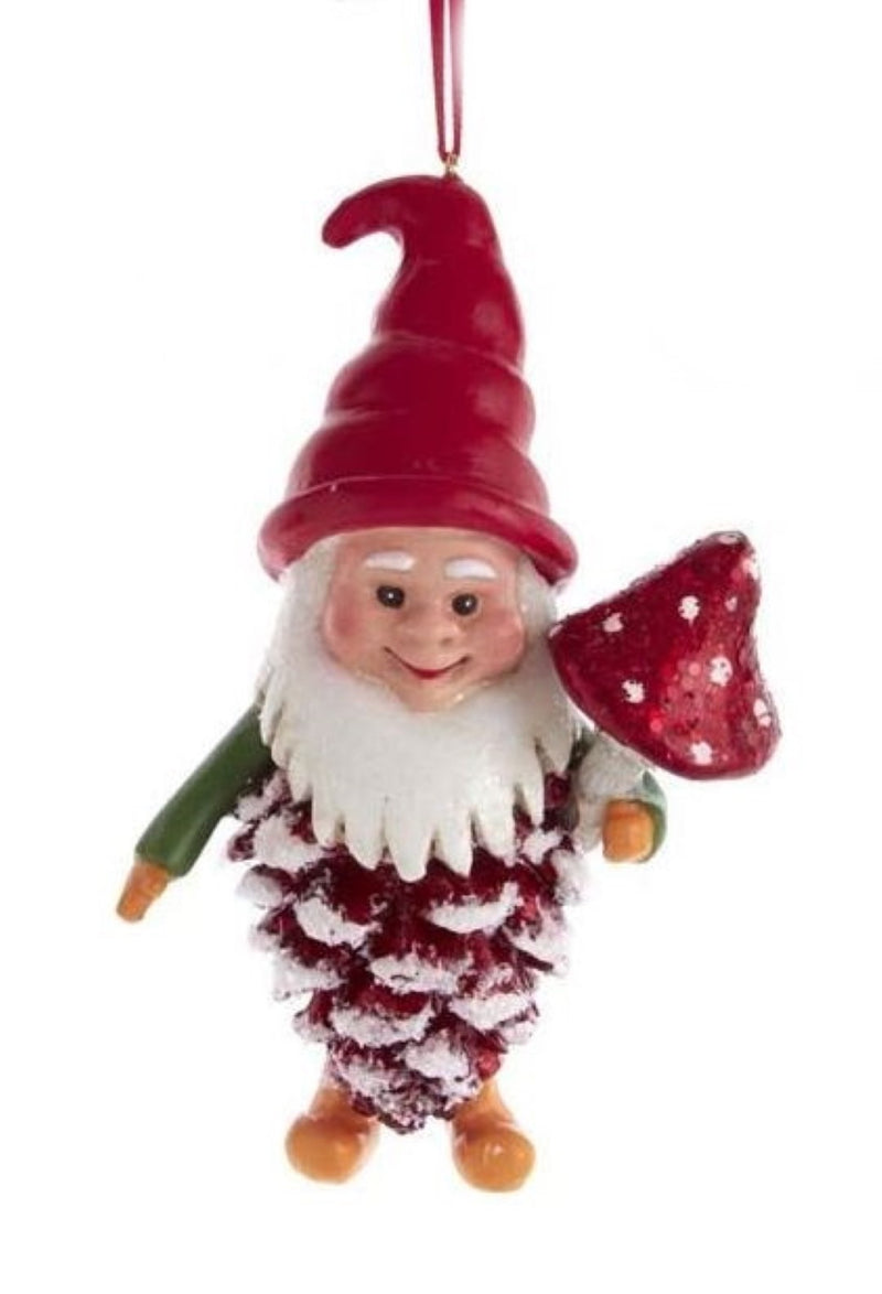 Pinecone Gnome Ornament - Red - The Country Christmas Loft