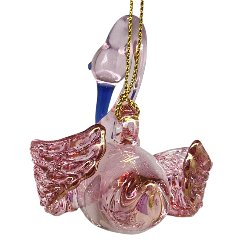 Egyptian Blown Glass Swan Ornament - Pink