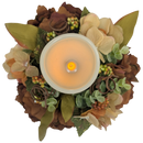 9-Inch Autumn Candle Ring with LED Pillar Candle - Home & Living >> Candles >> Battery Operated - by Gerson - view 2