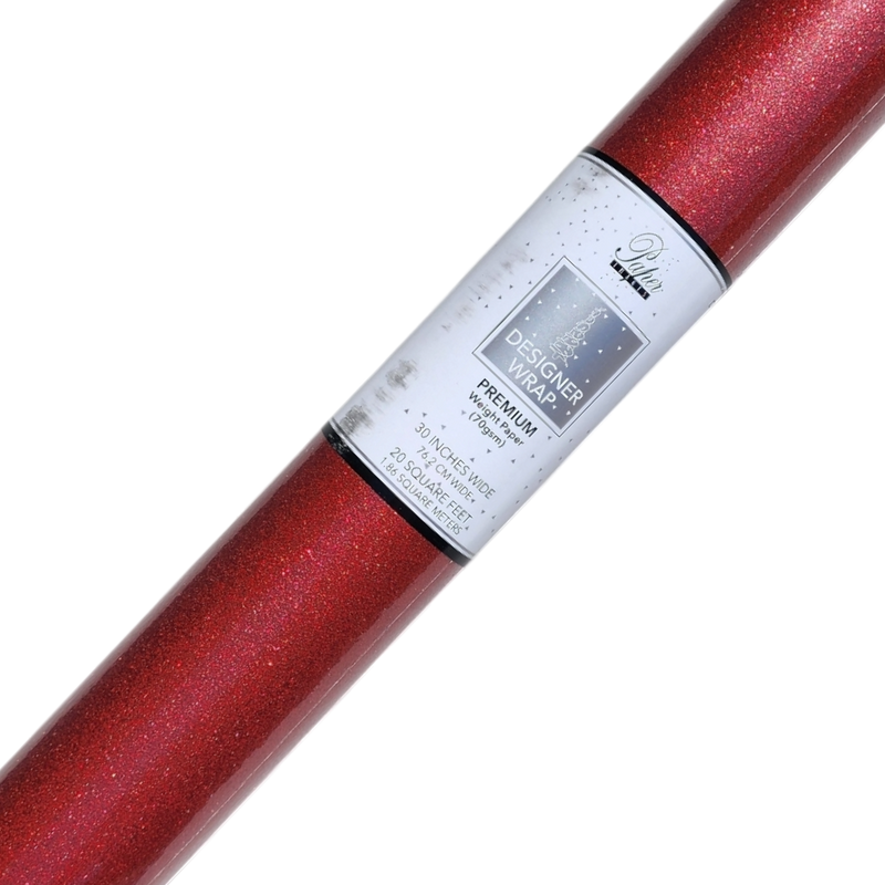 Premium Sparkle Roll Wrap - 30" x 96" - Ruby Radiance