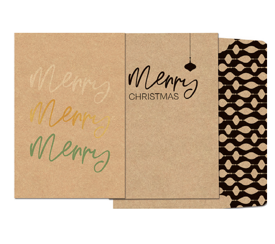 Winter Birch Boxed Cards – Kraft Modern Trio
