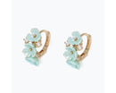 Mint Blossom Hoop Earrings with Crystal Accents - Gift Shoppe >> Jewelry >> Earrings - by Periwinkle By Barlow