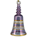 Gold Etched Glass Bell - Purple