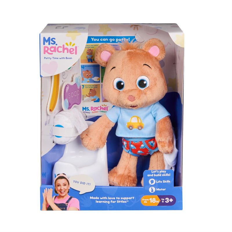 Ms. Rachel Potty Time with Bean  Plush Teddy Bear with Play Toilet And Accessories