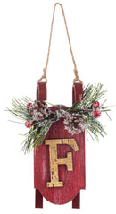 Monogram Sled Ornament -