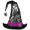 9.75"H Battery-Operated Lighted Spinning Smoky Water Globe Witch Hat in Black - Holidays >> Halloween - by Gerson - view 3