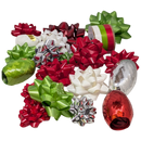 Holiday Ribbon And Bow Kit - Burgundy/Green/White