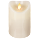 Wax LED Pillar Candle with Moving Flame - 3x5 - Ivory