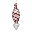Candy Cane Stripe Blown Glass Ornament - Arrow
