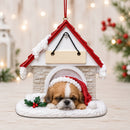 Ceramic Doghouse Ornament - Boxer- Fawn Uncropped - Animals - by E&S Pets - view 2