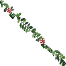 Whimsical Holly Garland - Candy Cane Accents