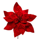 Red Velvet Poinsettia Stem - 22 Inch