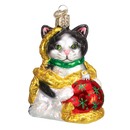 Holiday Kitten Glass Blown Ornament