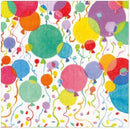 Balloons And Confetti White - Cocktail Napkin