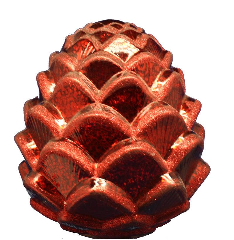 Glass Red Glitter Pinecone - The Country Christmas Loft