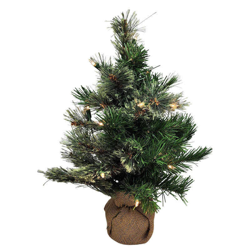 Pre-lit Cashmere Pine Tree - 18 Inch
