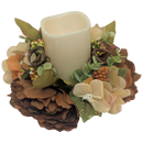 9-Inch Autumn Candle Ring with LED Pillar Candle - Home & Living >> Candles >> Battery Operated - by Gerson